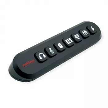 ROLINE USB 3.2 Gen 1 hub, 7-násobný, vymeniteľné tlačidlá, kábel s konektorom Type-A