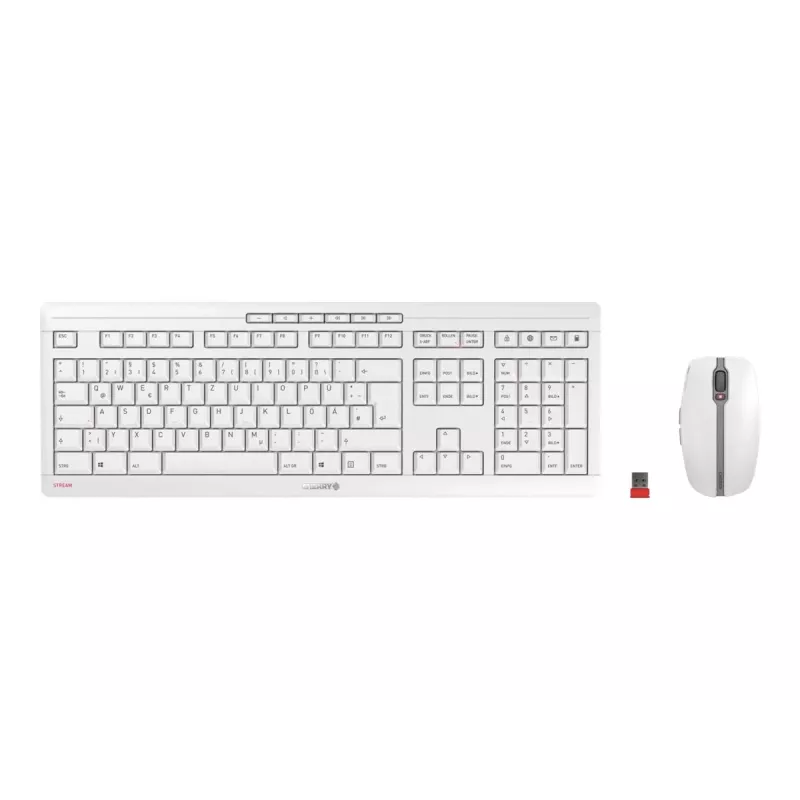 CHERRY Stream Desktop klávesnica myš obsahuje Office RF Wireless QWERTZ nemecká biela