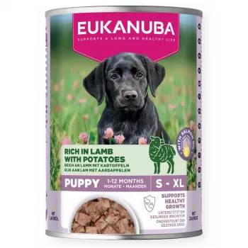EUKANUBA Puppy mokré krmivo pre psy 400 g - Adult Puppy Formula, jahňacie & zemiaky