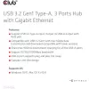 USB hub CLUB3D USB 3.2 Gen1 Type-A s 3 portami a Gigabit Ethernet