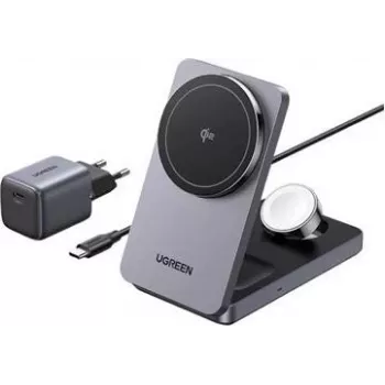 Bezdrôtová nabíjačka UGREEN 3-in-1 25W model 45025 pre telefón, slúchadlá a smart hodinky