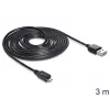 USB kábel DeLOCK EASY-USB 2.0-A - USB 2.0 Micro-B 3 m