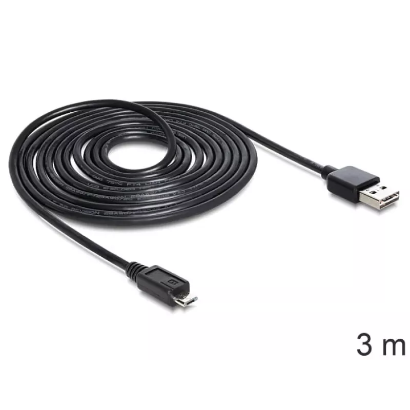USB kábel DeLOCK EASY-USB 2.0-A - USB 2.0 Micro-B 3 m