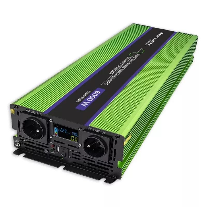 Automobilový menič Qoltec Monolith 6000 W zelený 12 V
