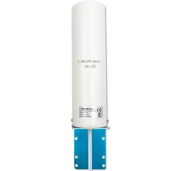 Vonkajšia omnidirekčná 4G LTE anténa QOLTEC 57044, 5 dBi, 600–2700 MHz, 50 W, 50 Ω, biele medené puzdro