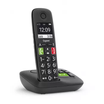 Gigaset E290A analógový/DECT telefón s identifikáciou volajúceho čierny