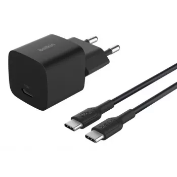 AC interiérová nabíjačka Belkin BoostCharge 25 W USB-C PD/PPS, 1 m kábel, čierna — pre herné konzoly, smartfóny, tablety