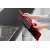 Metla na podlahu VILEDA 143703 s rúčkou, technopolymér, mäkké/tvrdé štetiny, interiér, 130 cm, červená