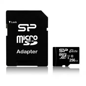 MicroSDXC pamäťová karta Silicon Power Elite 256 GB UHS-I Class 10 U1 85 MB/s s SD adaptérom
