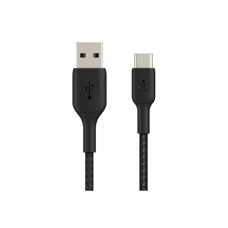 Pletený USB-C na USB-A kábel 3 m čierny