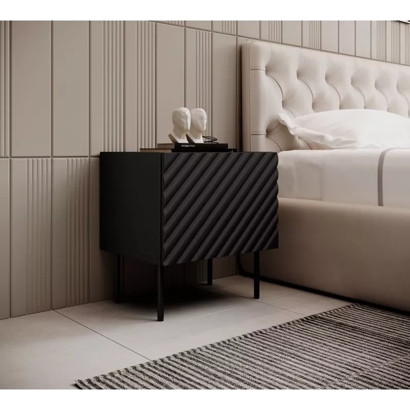 Nočný stolík Cama ONDA 50x40x54 cm čierny MDF/drevotrieska sada 2 ks