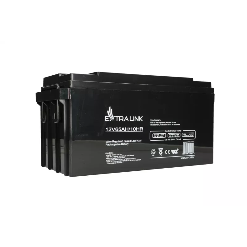 Uzavretá olovená batéria Extralink Akkumulator AGM 12V 65Ah, VRLA, čierna, 1 ks