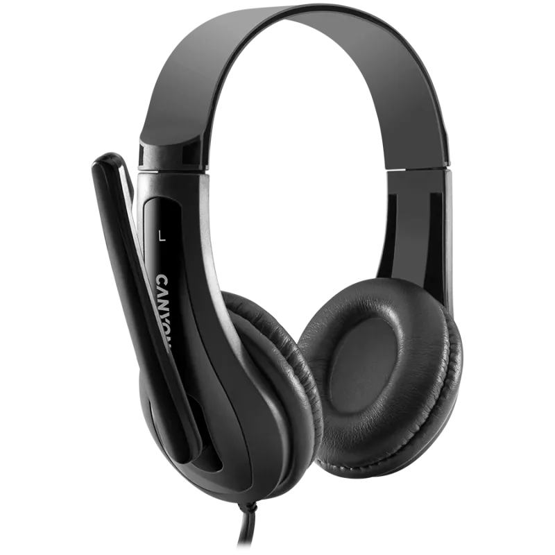 CANYON PC headset HSC-1 PC Mic Flat 2m čierny