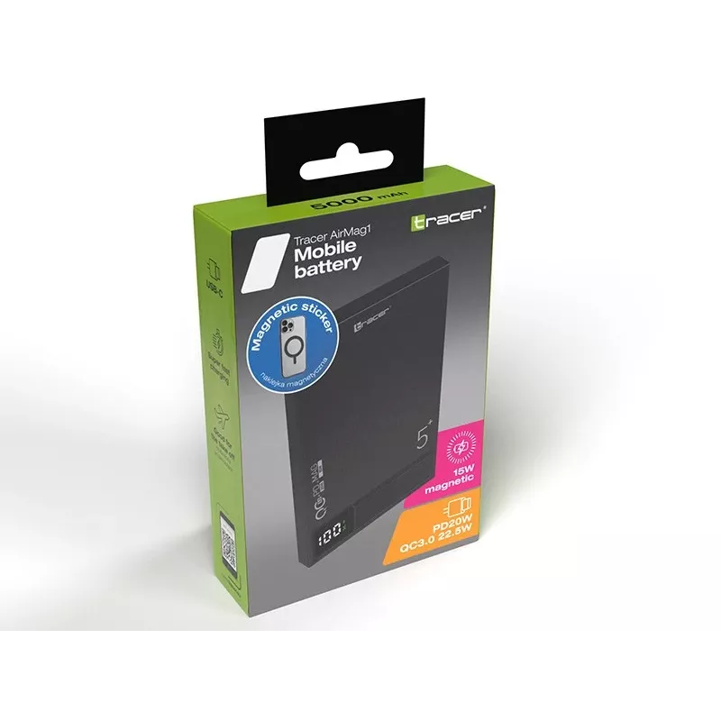 Tracer AirMag1 Lithium Polymer (LiPo) 5000 mAh bezdrôtové nabíjanie čierna
