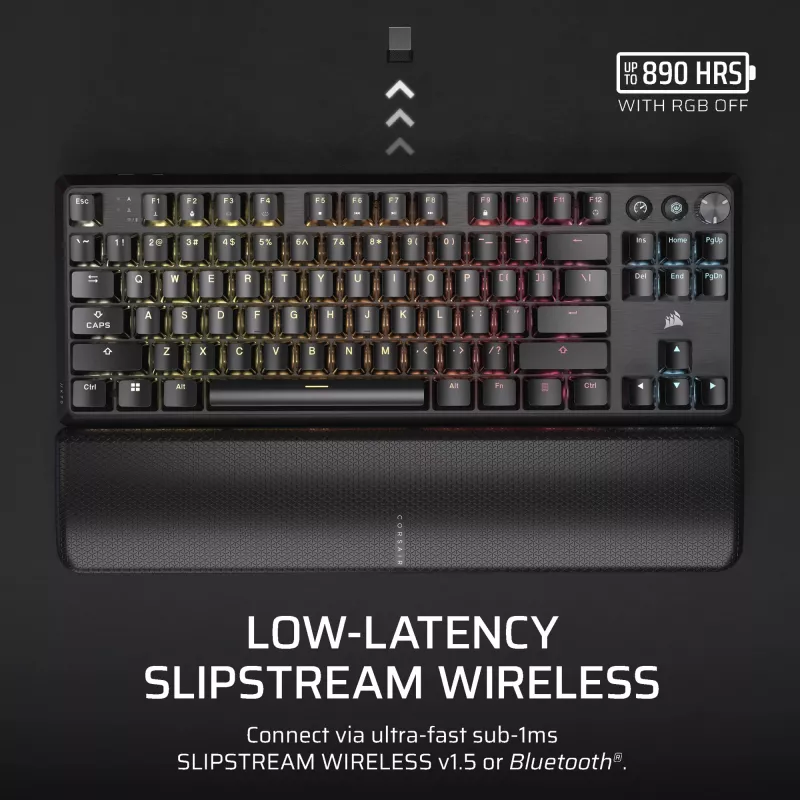 Corsair K70 CORE TKL klávesnica herná USB + RF Wireless + Bluetooth QWERTZ nemecká čierna