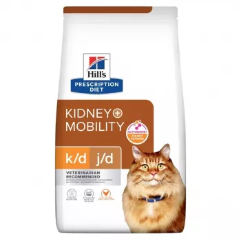 HILL'S PD K/D Kidney + Mobility kuracie - suché krmivo pre mačky - 3 kg