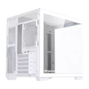 Počítačová skriňa DarkFlash B275 (biela) Mid-Tower kompatibilná s ATX, predné I/O, tvrdené sklo