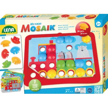 Lena My First Mozaic Traffic model 35633 – Vzdelávacia mozaiková sada s podložkou na motívy vozidiel
