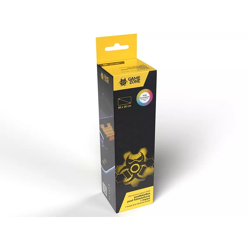 TRACER GameZone Hexy1 RGB podložka pod myš a klávesnicu, 80 x 30 x 0,4 cm, čierna