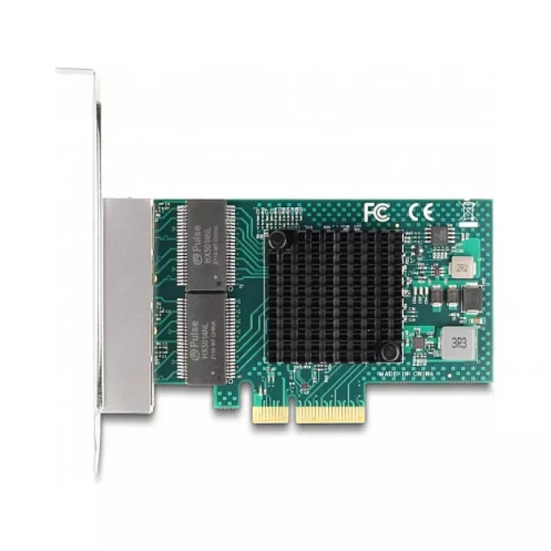 DeLOCK PCI Express x4 karta 4 x RJ45 Gigabit LAN BCM sivá