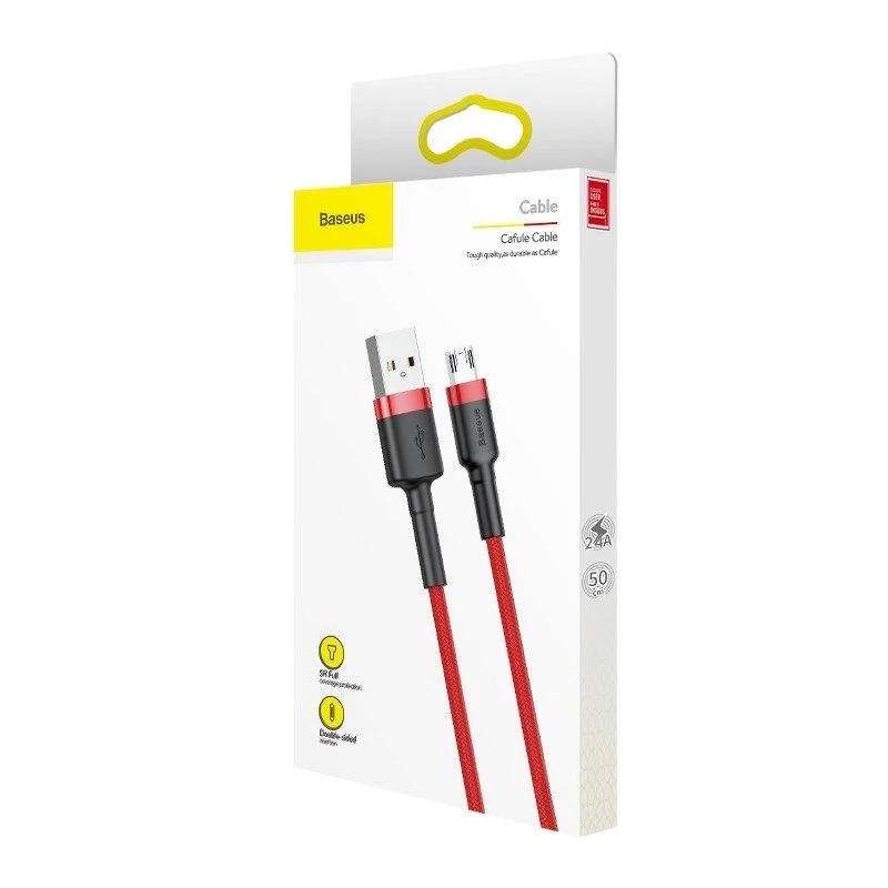 USB kábel Baseus CAMKLF-C09 2m USB A na Micro-USB B červený