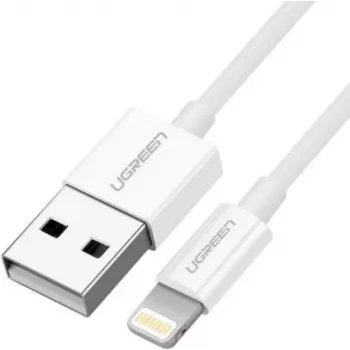 Ugreen kábel USB 2.0 A Lightning 2 m, 5 V / 2,4 A iPhone 7 / 7 plus / 6S / 6 / 6 Plus, iPhone 5s/5c/5, iPad Mini/Mini 2, iPad 1 m biely