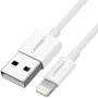 Ugreen kábel USB 2.0 A Lightning 2 m, 5 V / 2,4 A iPhone 7 / 7 plus / 6S / 6 / 6 Plus, iPhone 5s/5c/5, iPad Mini/Mini 2, iPad 1 m biely