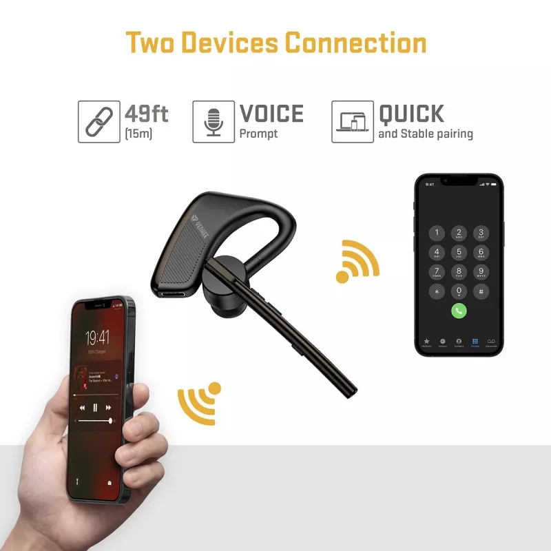 Káblová/Bluetooth handsfree sada YENKEE YHF F20BK – headset s inline mikrofónom pre hovory a audio