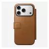 Folio puzdro Nomad Modern Leather Folio pre iPhone 17 Pro, koža + hliník, 6,3 palcov (16 cm), Tan, 3 priehradky na karty