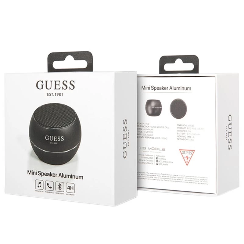 Prenosný reproduktor Guess Mini Bluetooth reproduktor 3 W čierny