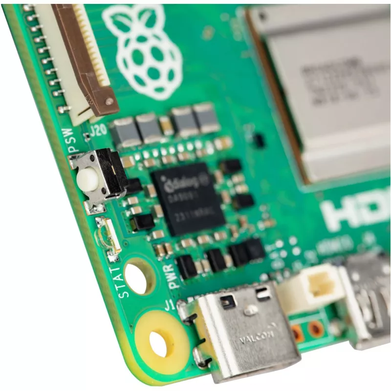 Jednodeskový počítač Raspberry Pi 5 vývojová doska — 2400 MHz Arm Cortex-A76, až do 16 GB LPDDR4x, MicroSD, USB 3.2, Wi‑Fi 5