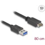 DeLOCK USB kábel 10 Gbit/s Type-E Key A 20 pin konektor samec na Type-A konektor samec 80 cm