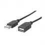 MANHATTAN Hi-Speed USB 2.0 predlžovací kábel Type-A samec – Type-A samica, čierny, 1,8 m (338653)