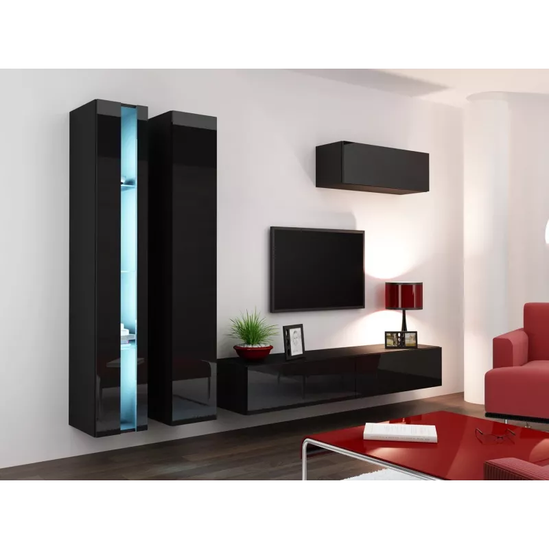 Cama regál VIGO NEW 180/40/30 čierna/čierna lesk