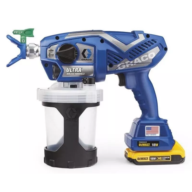 GRACO ULTRA AIRLESS PAINT GUN (2x batéria 2AH DEWALT + NABÍJAČKA) + TAŠKA