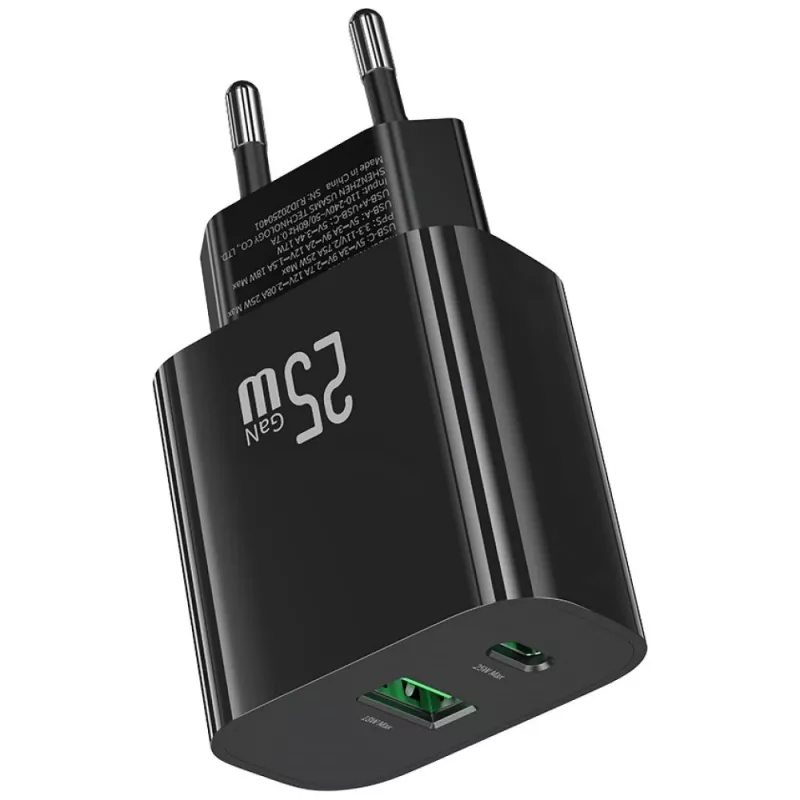 USB nabíjačka usams USA001629 25W 1×USB-C + 1×USB-A rýchle nabíjanie