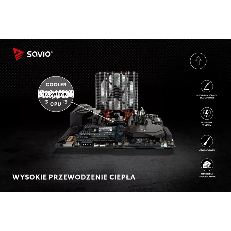 Teplovodivá pasta SAVIO TG-03 13,5 W/m·K, 2 g — teplovodivá pasta