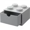 LEGO zásuvka na stôl 4, úložná krabica sivá, výstupky