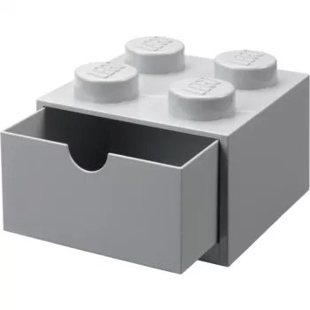 LEGO zásuvka na stôl 4, úložná krabica sivá, výstupky