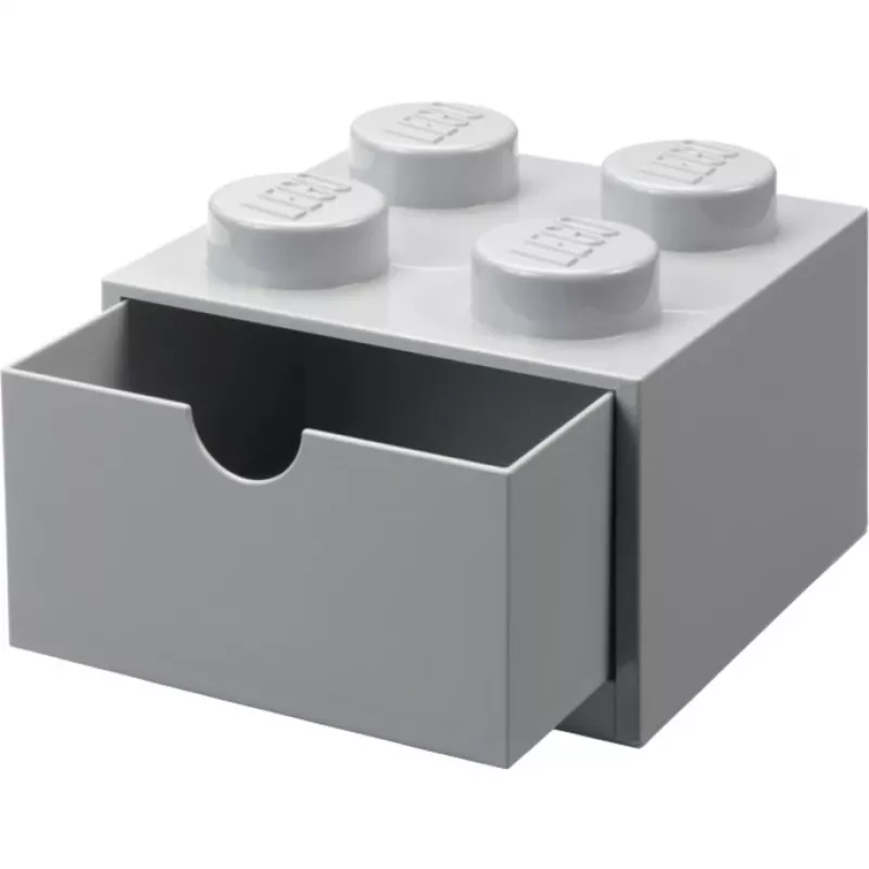 LEGO zásuvka na stôl 4, úložná krabica sivá, výstupky