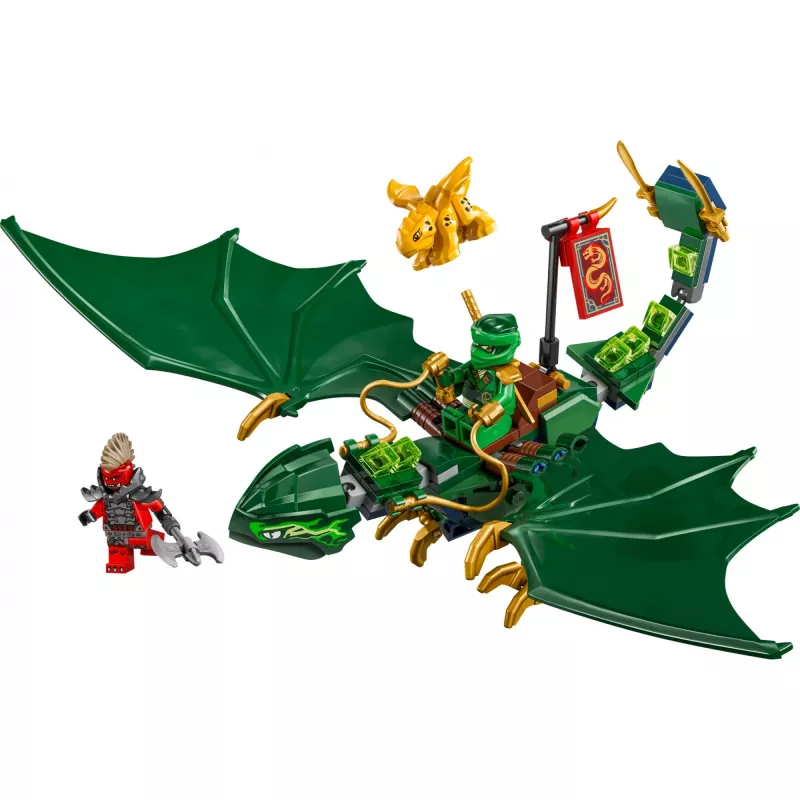 Stavebnica LEGO NINJAGO 71829 Lloydov zelený lesný drak, 128 dielov, 2 minifigúrky, od 6 rokov