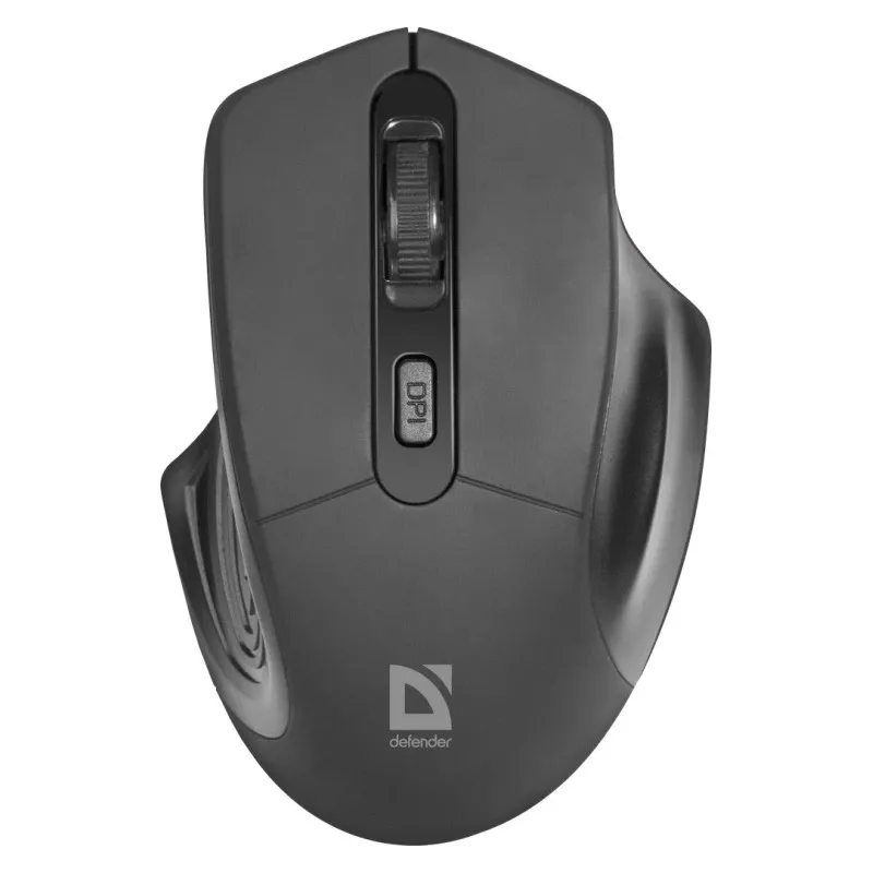 Bezdrôtová optická myš DEFENDER Datum MB-345 RF, obojručná/pravoručná, 1600 DPI, 3 tlačidlá, USB RF prijímač, čierna
