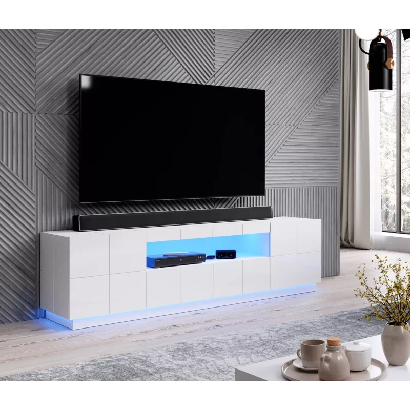 Cama RTV skriňa osvetlenie REJA modrá