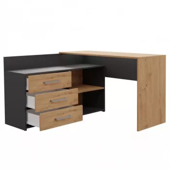 Rohový počítačový stôl Topeshop DANY ANT/ART KPL L-tvar drevotrieska