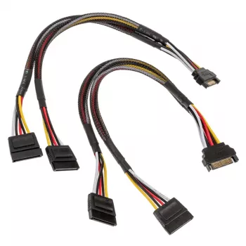 Akasa SATA napájací Y kábel - 30cm balenie 2 ks - kábel - digitálny/dátový
