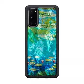 Ochranné puzdro iKins pre Samsung Galaxy S20 — dizajn čierne Water Lilies