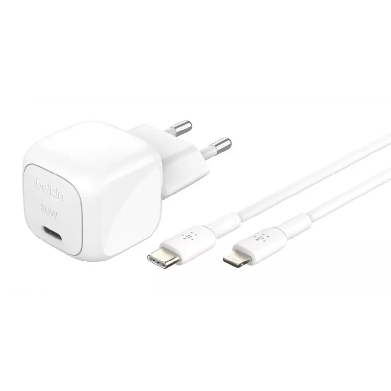 30W USB-C nabíjačka Belkin WCA008KQ1MWH-B5 PD PPS, kompaktný napájací zdroj pre telefóny a tablety