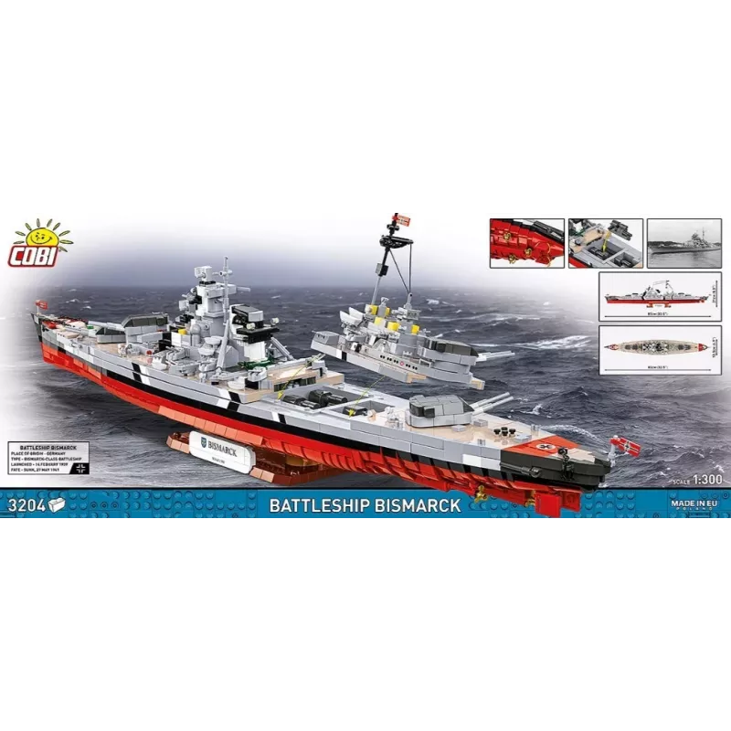 Stavebnica Cobi bojová loď Bismarck model s 3204 dielmi - Cobi CO BI-4860