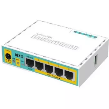 Mikrotik hEX PoE lite káblový router Fast Ethernet biela