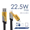 Akyga AK-USB-57 pletený 4-in-1 kábel USB-A/USB-C na USB-C/Lightning, USB 2.0, 65 W, 1 m, sivý